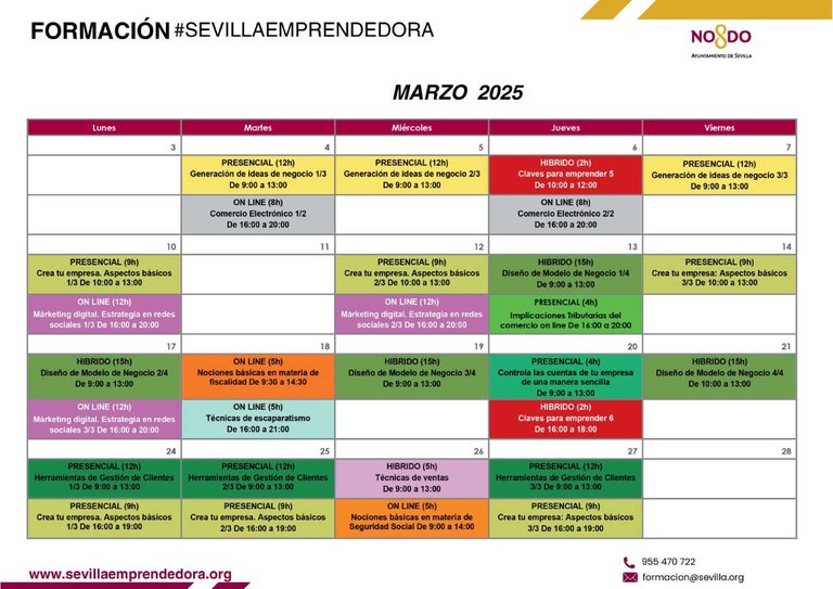 Calendario Marzo 2025