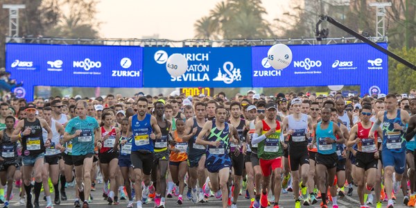 El Zurich Maratón de Sevilla  bate los récords de retorno económico con 60 millones, la retransmisión internacional en directo de 54 televisiones y la inscripción de 4.500 corredores de 100 países
