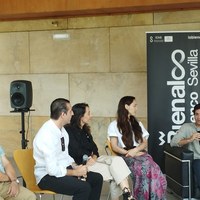 Alfonso Zurro, Andrés Marín, Ana Morales y Florencia Oz junto al director, Luis Ybarra