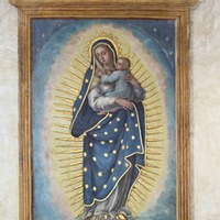 25. Virgen de Guadalupe. Pintura al fresco en la ropería. Siglo XVIII. ©ICAS-SAHP, Reprografía (Antonio Brenes)